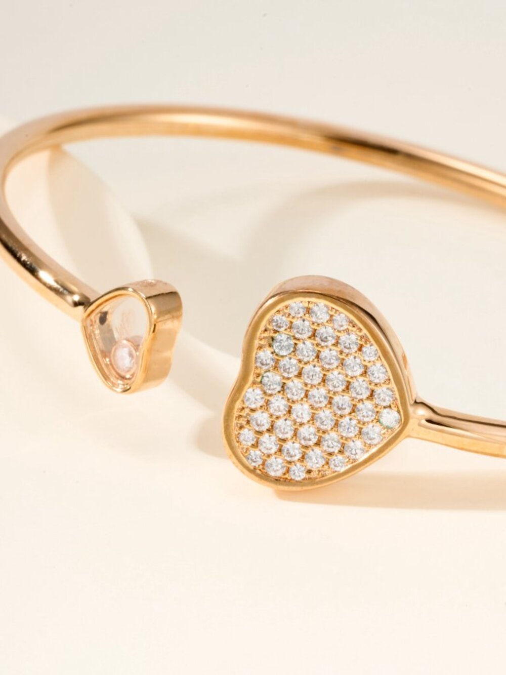 Chopard Happy Diamonds 18k Rose Gold Double Heart Open Bangle - Picture 3 of 8